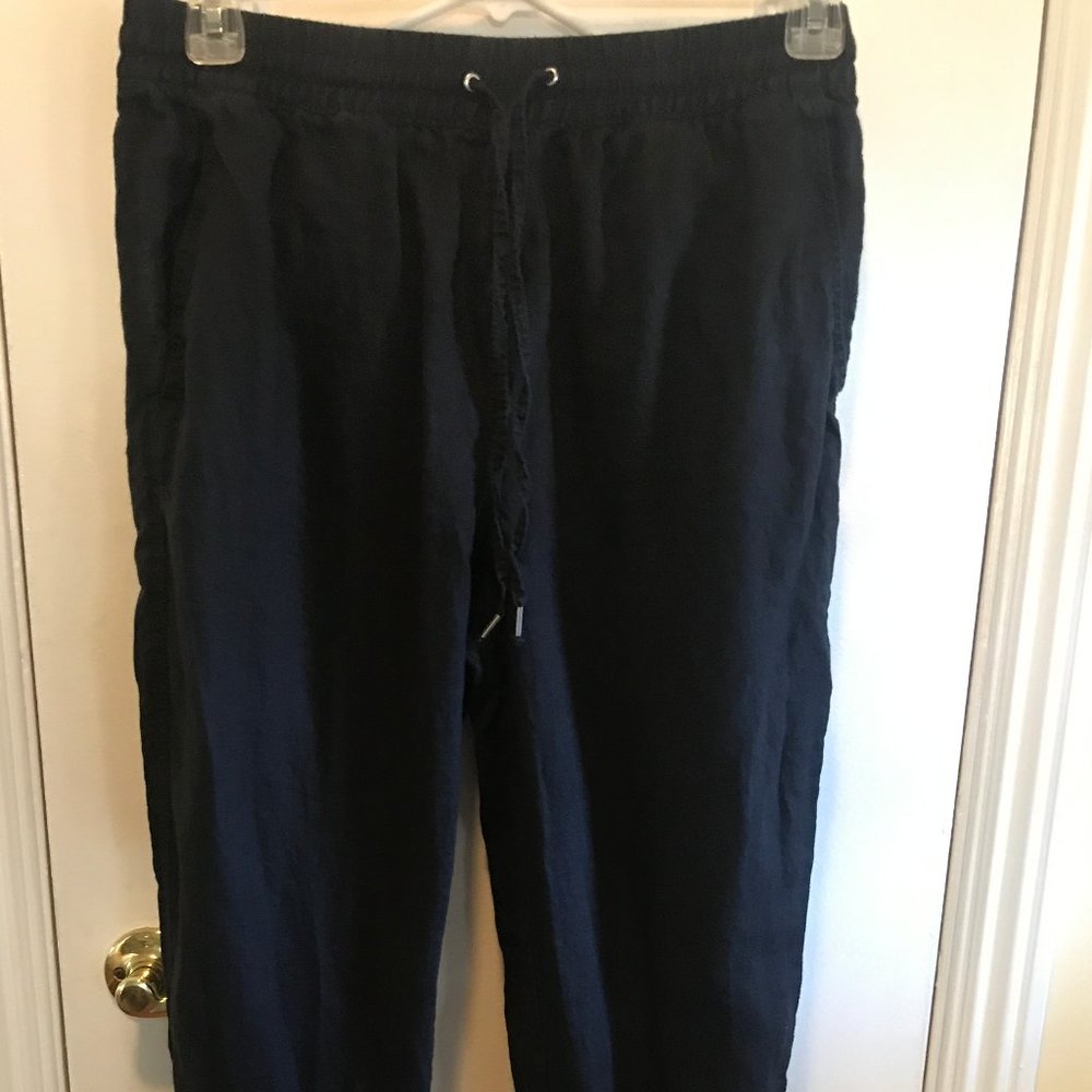 Black Linen/Cotton Blend Pants Size M